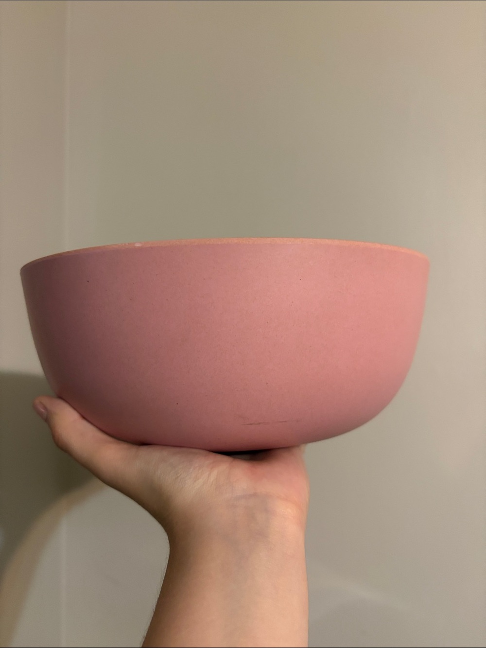 Minimalist Pink Faux Bamboo Decorative Bowl